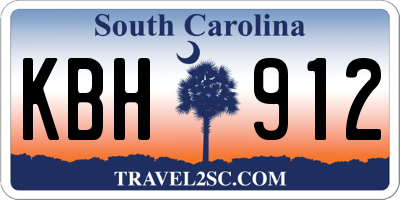 SC license plate KBH912