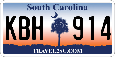 SC license plate KBH914