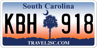 SC license plate KBH918