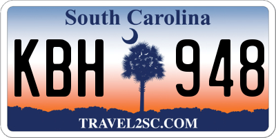 SC license plate KBH948