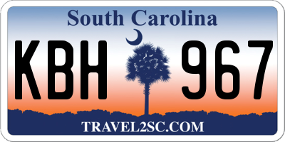 SC license plate KBH967