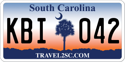 SC license plate KBI042