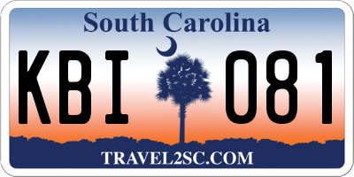 SC license plate KBI081