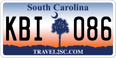SC license plate KBI086