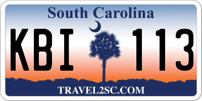 SC license plate KBI113