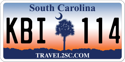 SC license plate KBI114