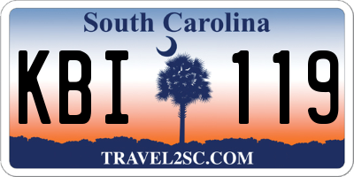 SC license plate KBI119