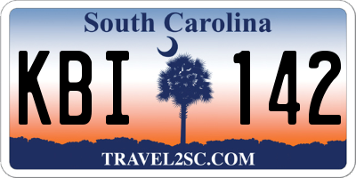 SC license plate KBI142