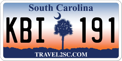 SC license plate KBI191