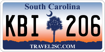 SC license plate KBI206