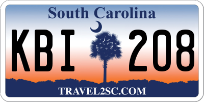 SC license plate KBI208