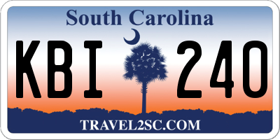 SC license plate KBI240