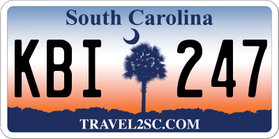 SC license plate KBI247