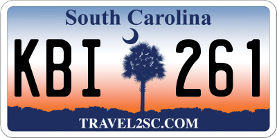 SC license plate KBI261
