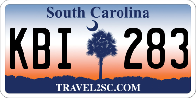 SC license plate KBI283