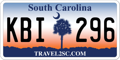 SC license plate KBI296