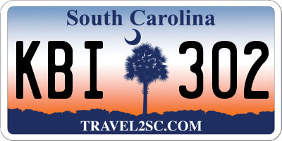 SC license plate KBI302