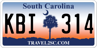 SC license plate KBI314
