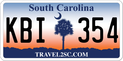 SC license plate KBI354