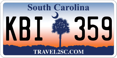 SC license plate KBI359