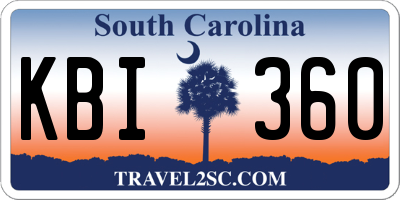 SC license plate KBI360