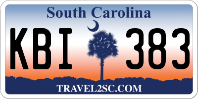 SC license plate KBI383