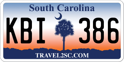 SC license plate KBI386