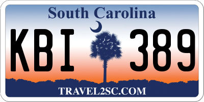 SC license plate KBI389