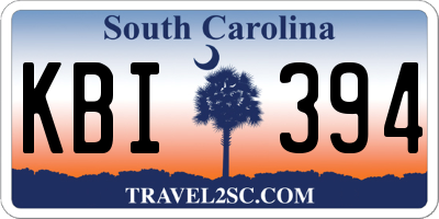 SC license plate KBI394