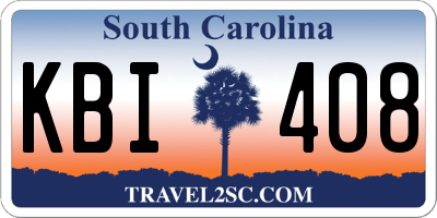 SC license plate KBI408