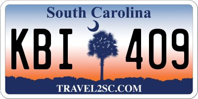 SC license plate KBI409