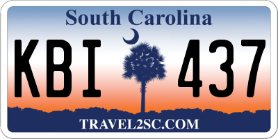SC license plate KBI437