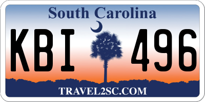 SC license plate KBI496