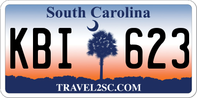 SC license plate KBI623
