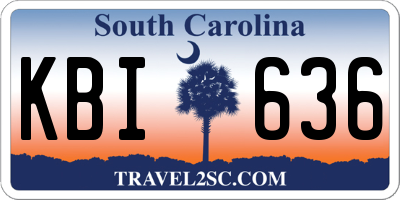 SC license plate KBI636