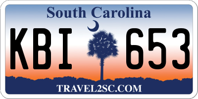 SC license plate KBI653