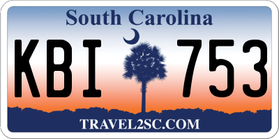 SC license plate KBI753