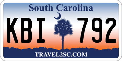 SC license plate KBI792