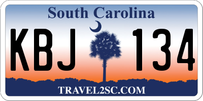 SC license plate KBJ134