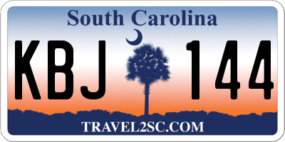 SC license plate KBJ144