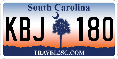SC license plate KBJ180