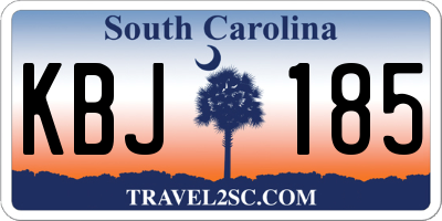 SC license plate KBJ185