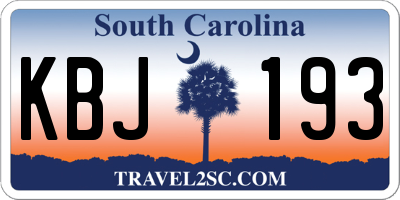 SC license plate KBJ193