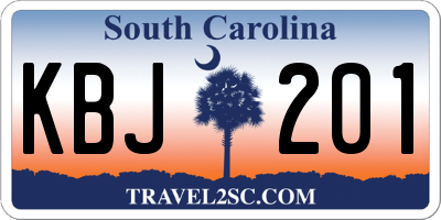 SC license plate KBJ201
