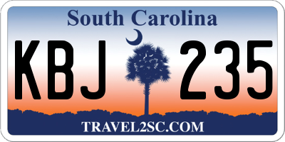 SC license plate KBJ235
