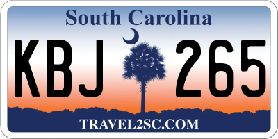 SC license plate KBJ265