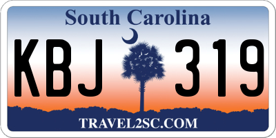 SC license plate KBJ319