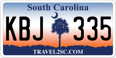 SC license plate KBJ335