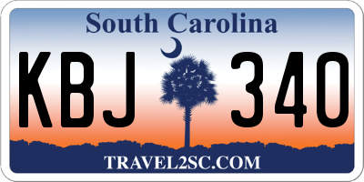 SC license plate KBJ340