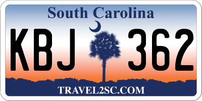 SC license plate KBJ362